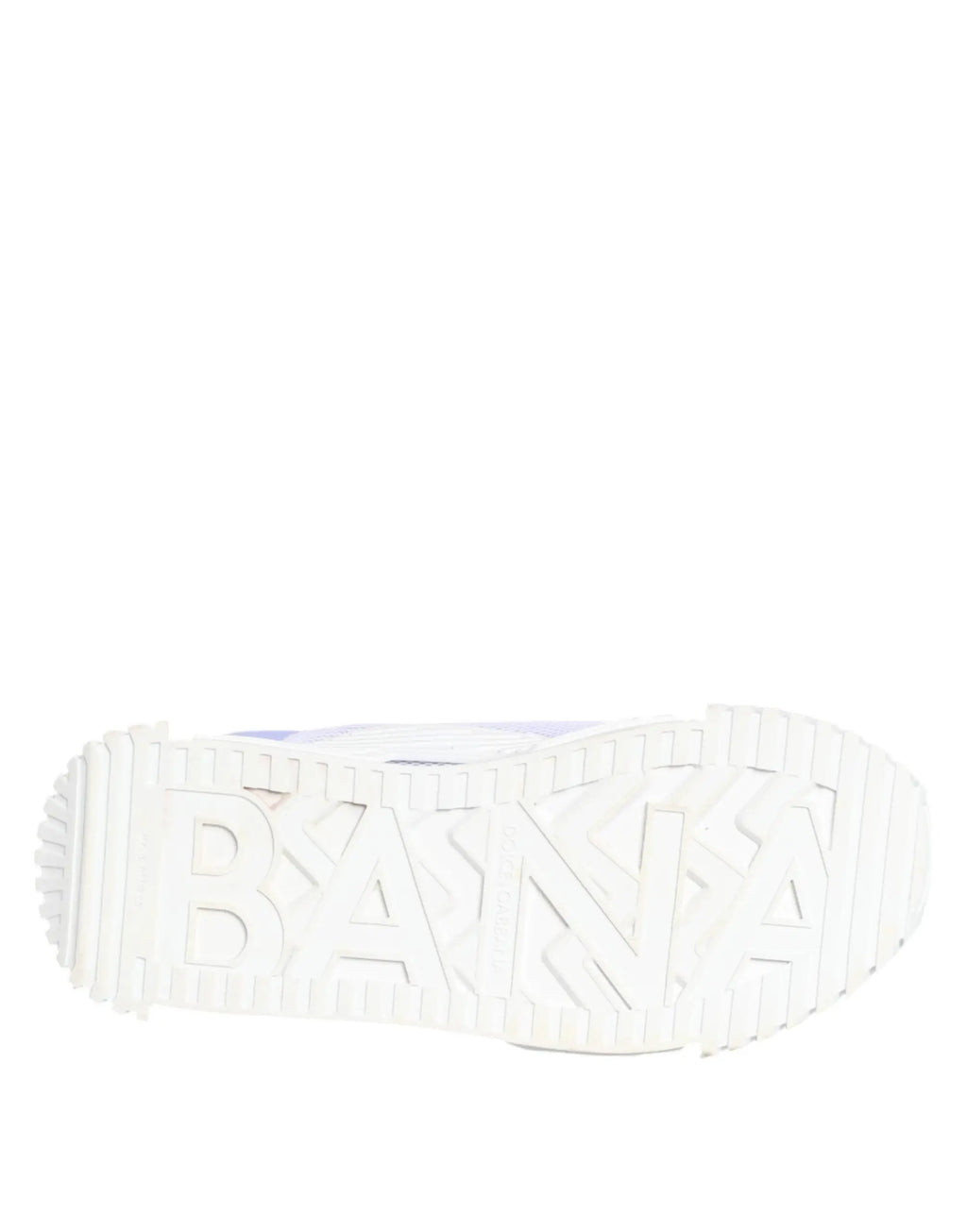 Semelle blanche en caoutchouc embossée du logo banana sur les baskets basses à lacets ns1 pour homme dolce & gabbana purple white
