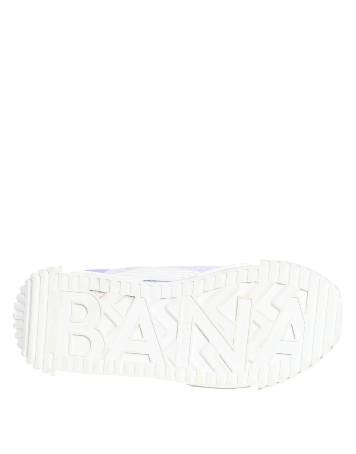 Semelle blanche en caoutchouc embossée du logo banana sur les baskets basses à lacets ns1 pour homme dolce & gabbana purple white