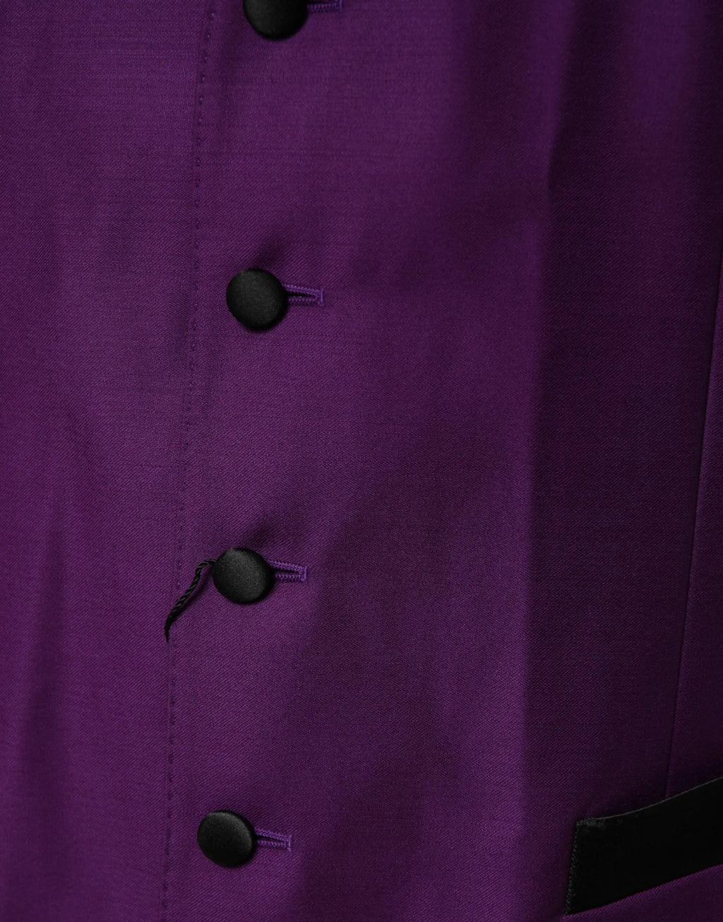 Dolce & gabbana purple wool dress formal waistcoat vest with black buttons and tailored fit