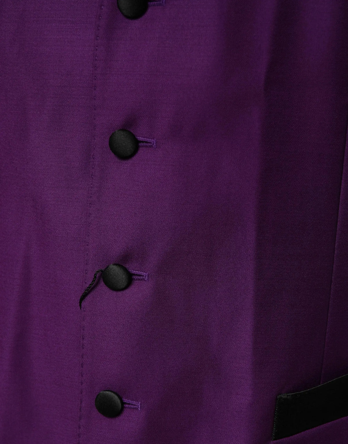Dolce & gabbana purple wool dress formal waistcoat vest with black buttons and tailored fit