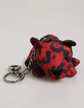 Porte-clés sac dolce & gabbana en polyester rouge et noir imprimé léopard avec chaîne métallique et anneau