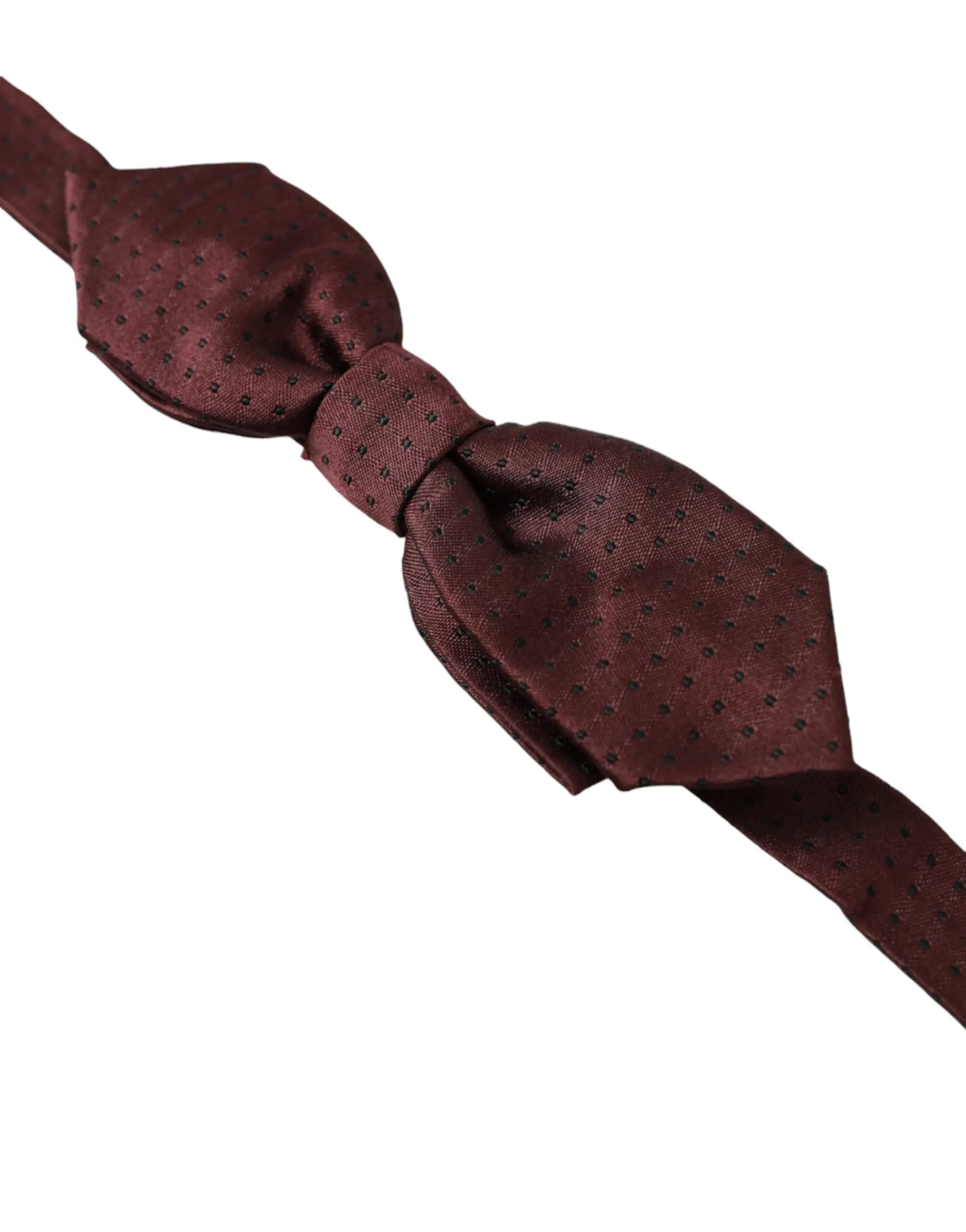 Dolce & gabbana nœud papillon en soie bordeaux rouge à pois sombres subtils slim et ajustable