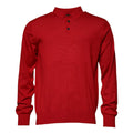 Polo rouge dolce & gabbana en cachemire à manches longues avec col classique et trois boutons noirs