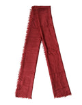 Écharpe foulard dolce & gabbana rouge en cachemire et soie avec tissage texturé et franges 200 cm x 70 cm