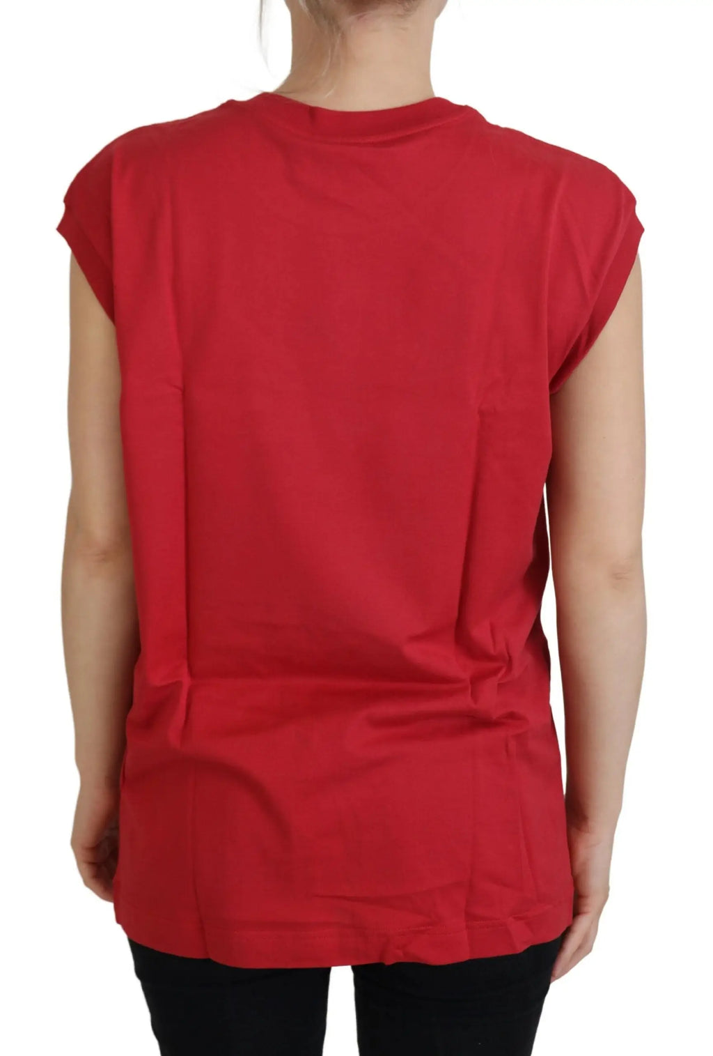 Dolce & gabbana débardeur rouge en coton avec logo dg coupe décontractée et encolure arrondie
