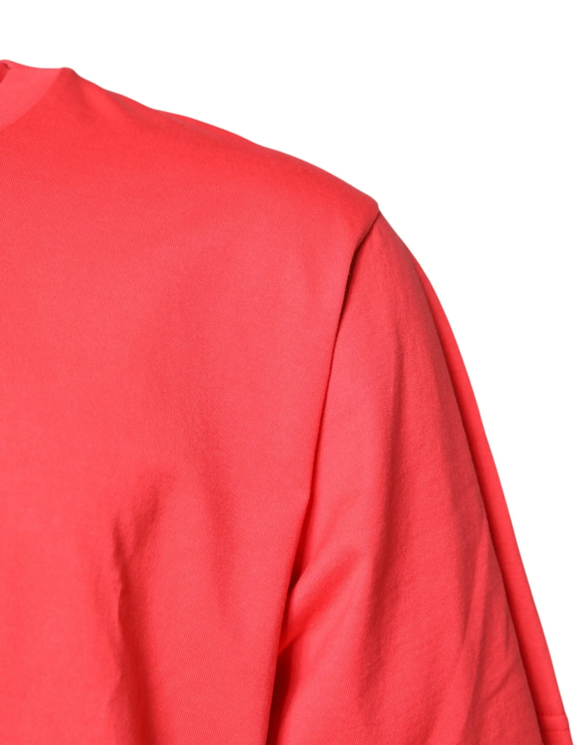 T-shirt dolce & gabbana rouge en coton avec imprimé lettrage et tissu lisse texturé manches longues