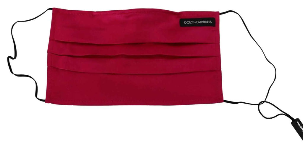 Masque facial dolce & gabbana rouge en coton avec plis subtils et élastiques noirs confortable taille unique