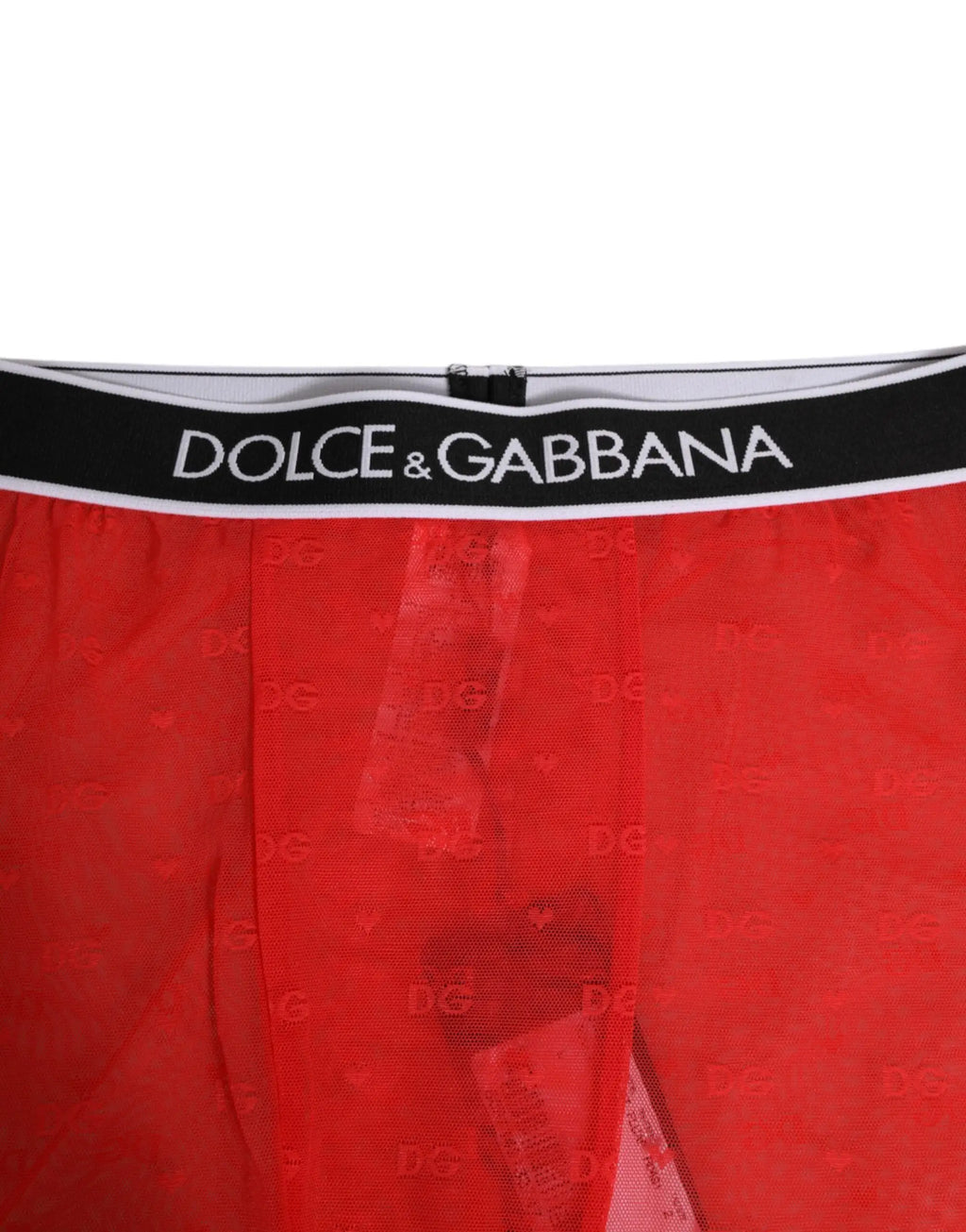 Boxer briefs rouge dolce & gabbana avec taille noire et logos dg discrets pour un confort élégant