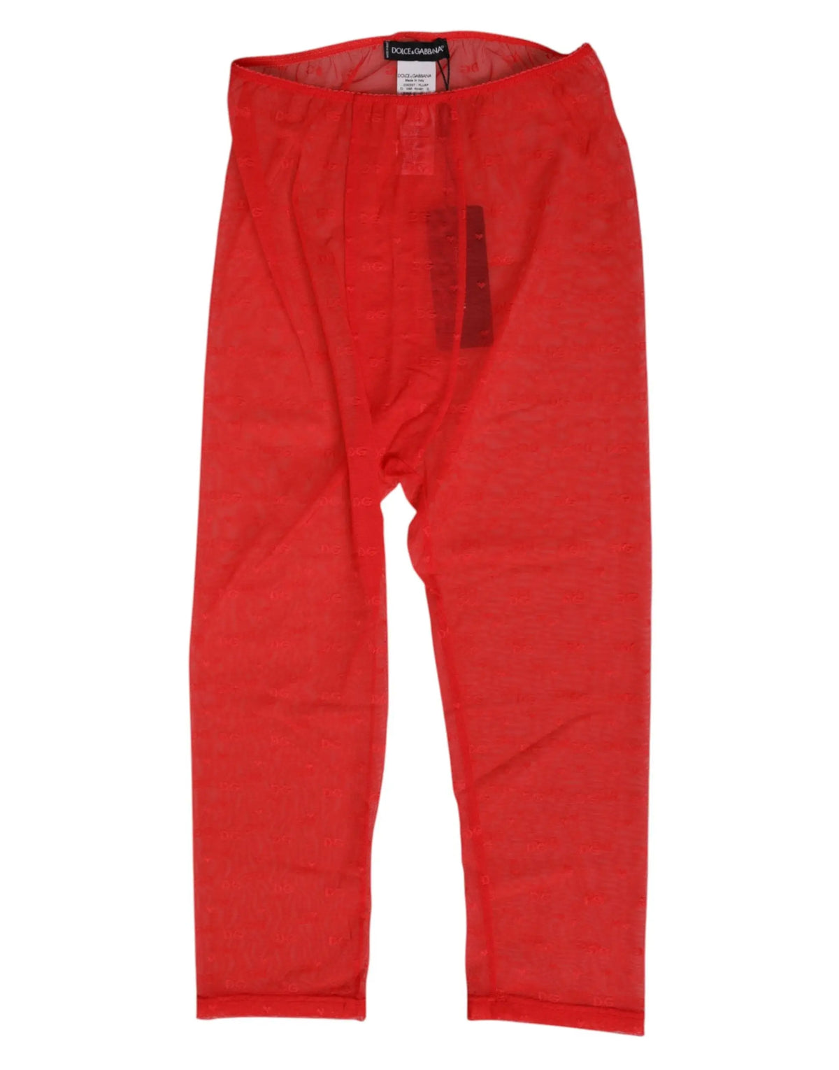 Legging rouge extensible dolce et gabbana avec motif texturé subtil et taille élastique style corseterie midi