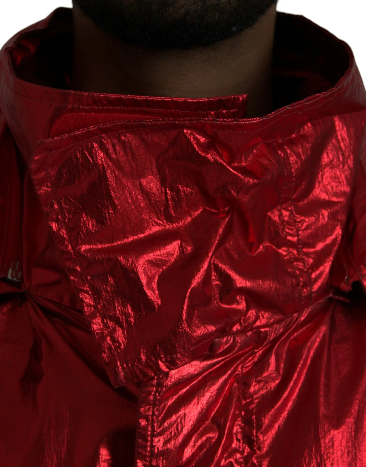 Veste matelassée rouge métallique en nylon avec col montant brillante dolce & gabbana pull à capuche