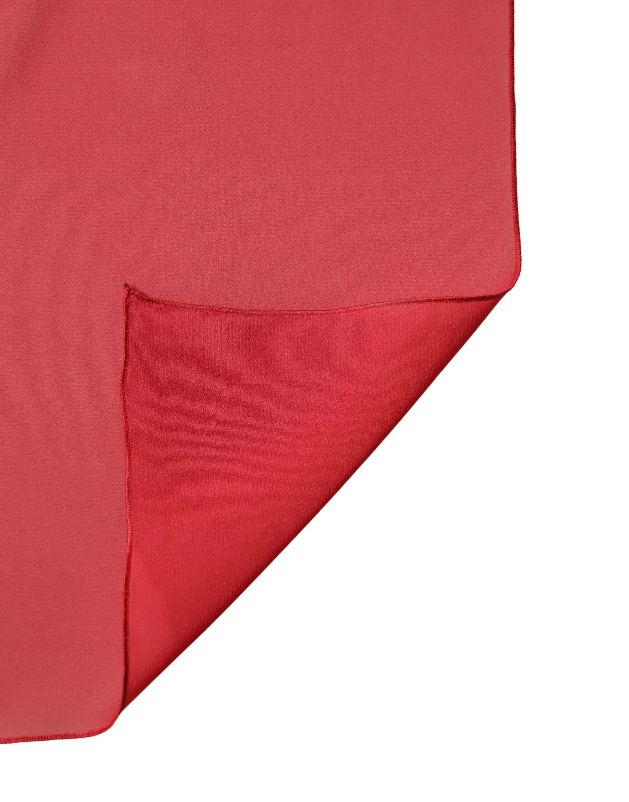 Dolce & gabbana foulard en soie rouge lisse avec bords cousus pour femme 200cm x 64cm