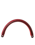 Poignée arrondie en cuir rouge texturé du sac d épaule small ayers de dolce & gabbana pour femme