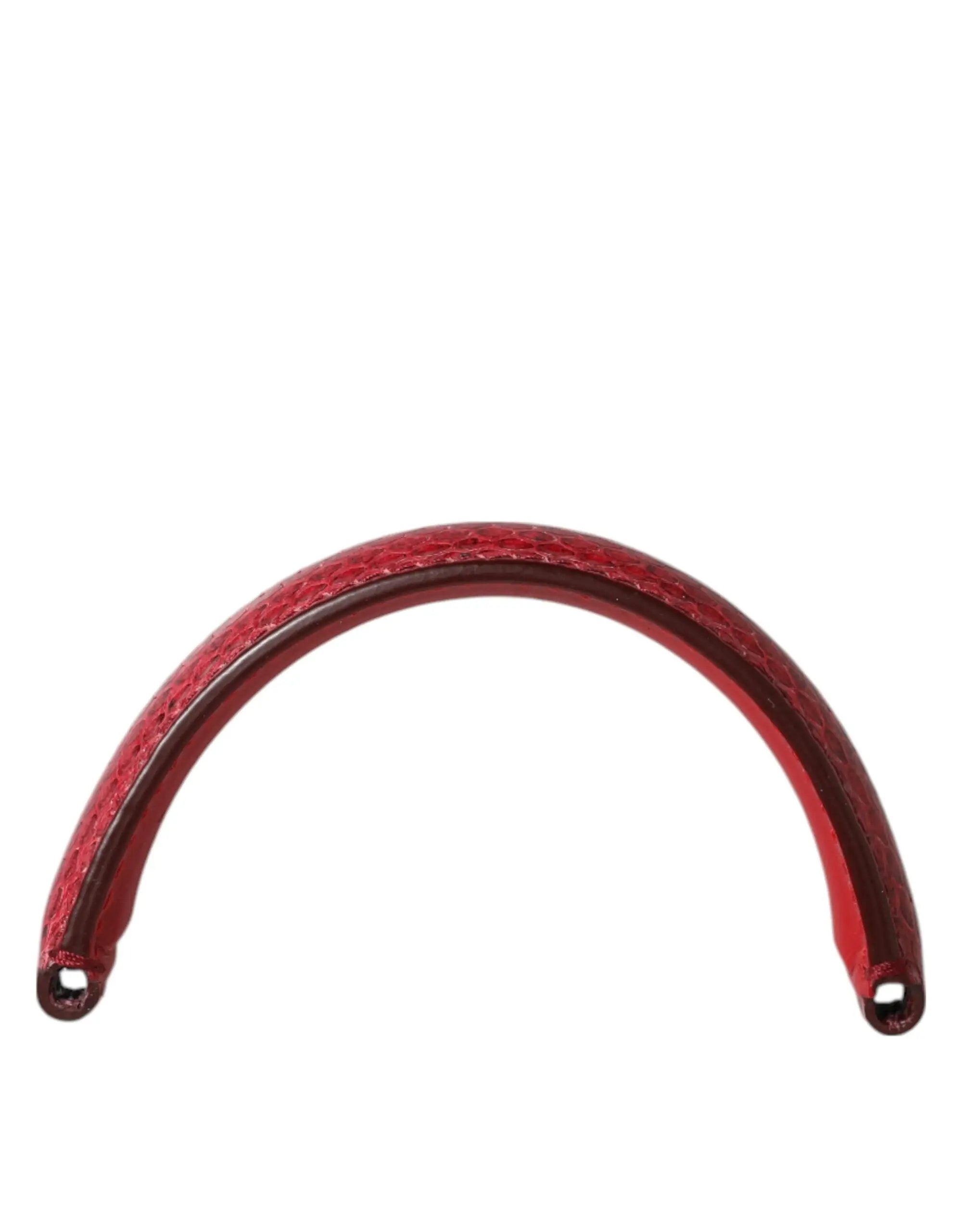Poignée arrondie en cuir rouge texturé du sac d épaule small ayers de dolce & gabbana pour femme