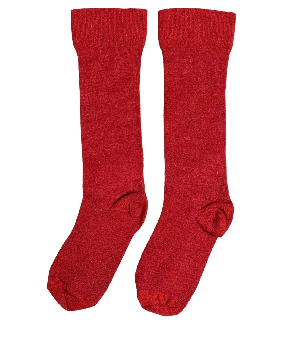 Une paire de chaussettes mi-mollet dolce & gabbana rouge en viscose avec maille côtelée vibrante et texture lisse