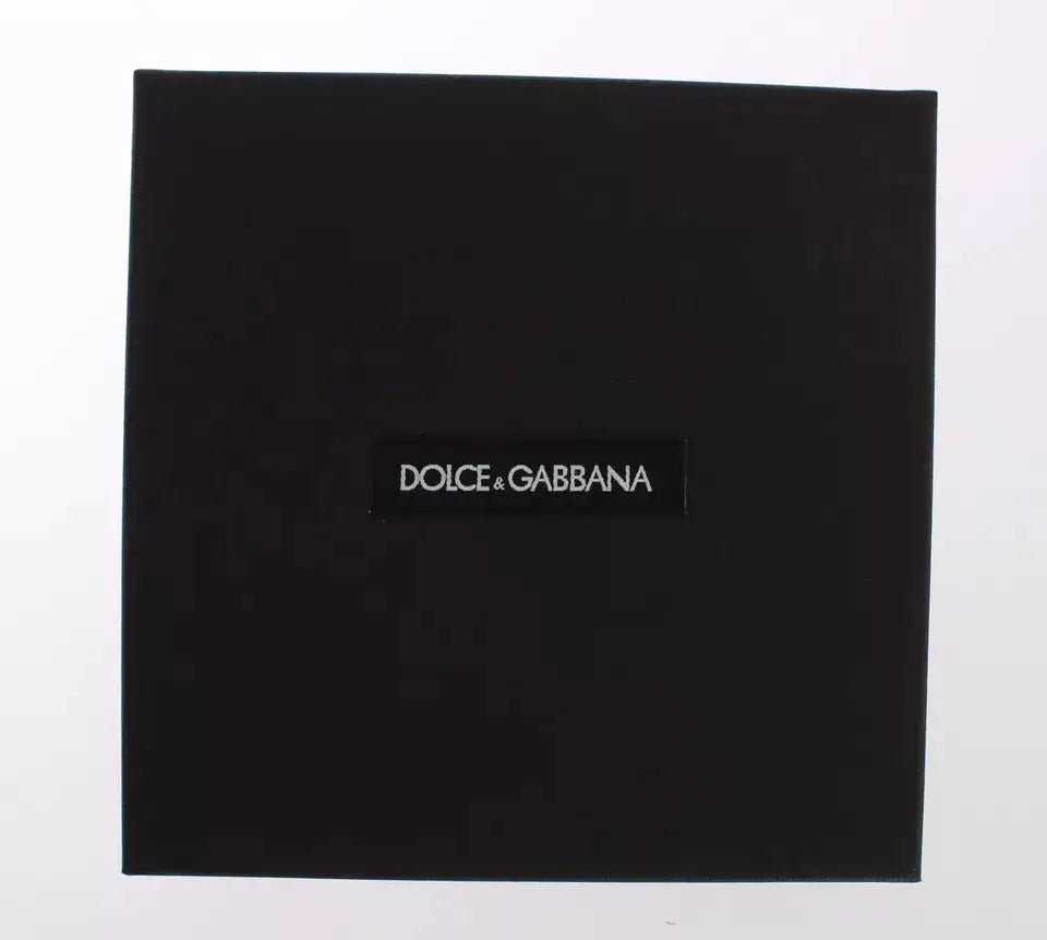 Boîte noire dolce & gabbana pour porte-clés fermoir en cuir raphia rouge et jaune