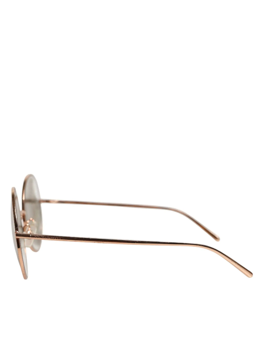 Lunettes de soleil dolce & gabbana avec monture ronde plaquée or rose et verres gris clair