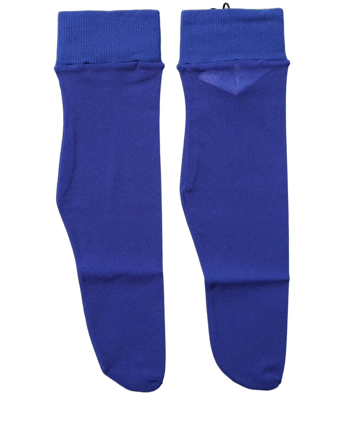 Chaussettes mi-mollet en nylon transparent royal blue de dolce & gabbana avec bord-côte côtelé