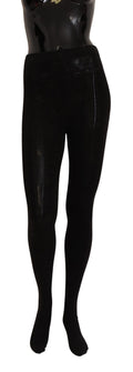 Collants noirs en laine stretch de Dolce & Gabbana, chaussettes ou bas élégants avec texture fine et finition soignée.