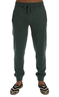 Pantalons de training en cachemire vert Dolce & Gabbana, avec logo et détails élégants, pour un look sportif sophistiqué.
