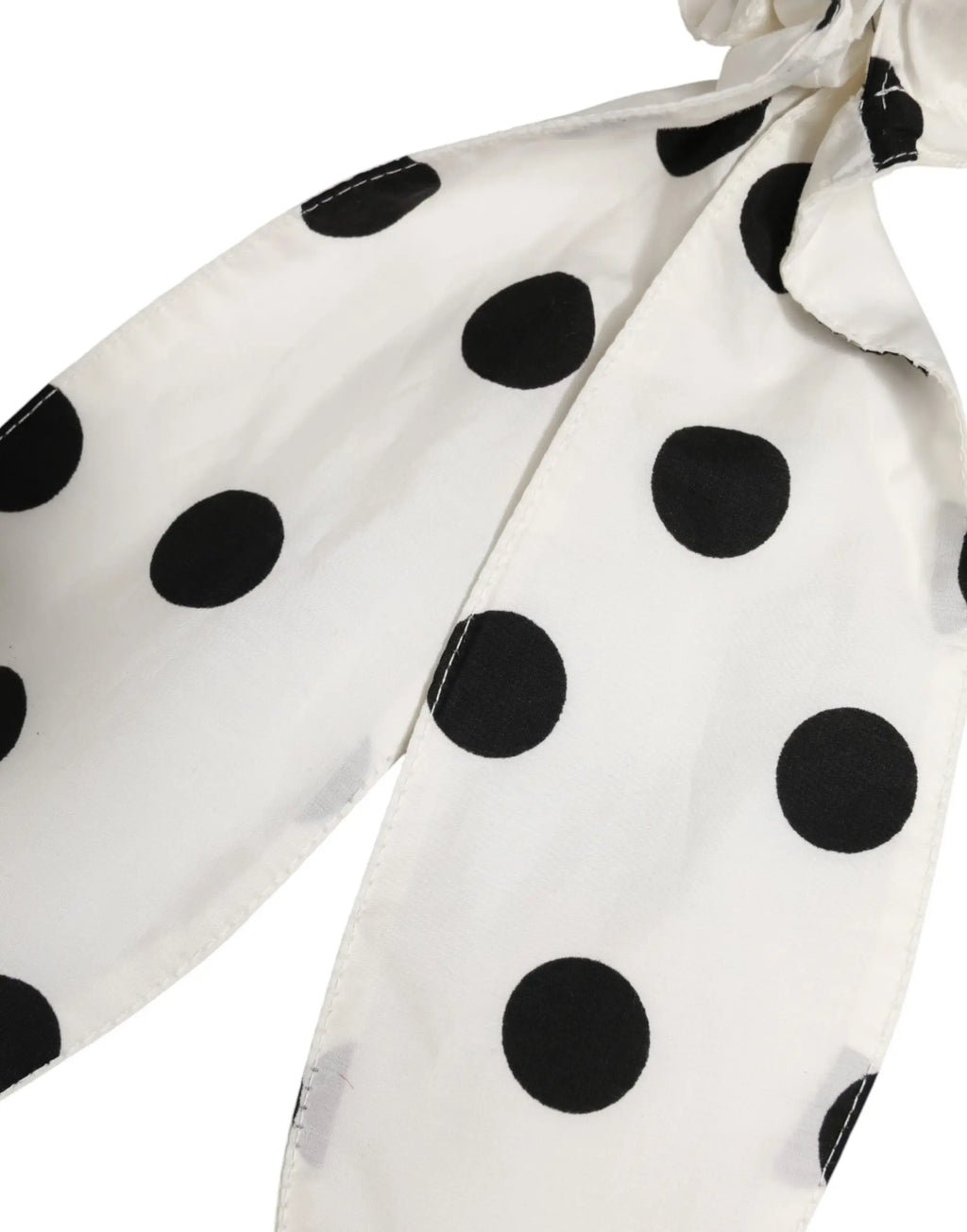 Écharpe en soie blanche à pois noirs bold attachée en nœud pour accessoire cheveux dolce & gabbana