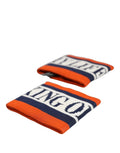 Set dolce & gabbana de bracelets en coton multicolores orange et bleu marine avec inscriptions blanches king of et life
