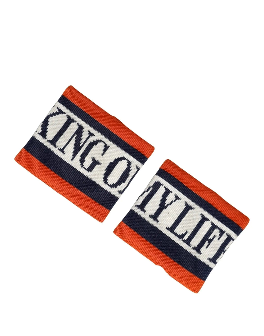Set de bracelets en coton multicolores dolce & gabbana avec texte king of my life orange bleu marine et blanc