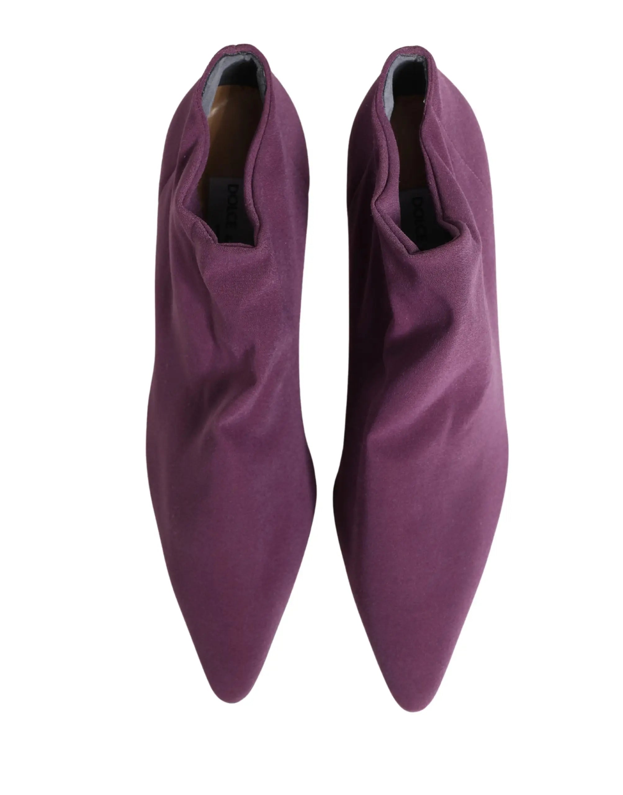 Dolce & Gabbana chaussures bottines en daim violet avec design élégant à bout pointu