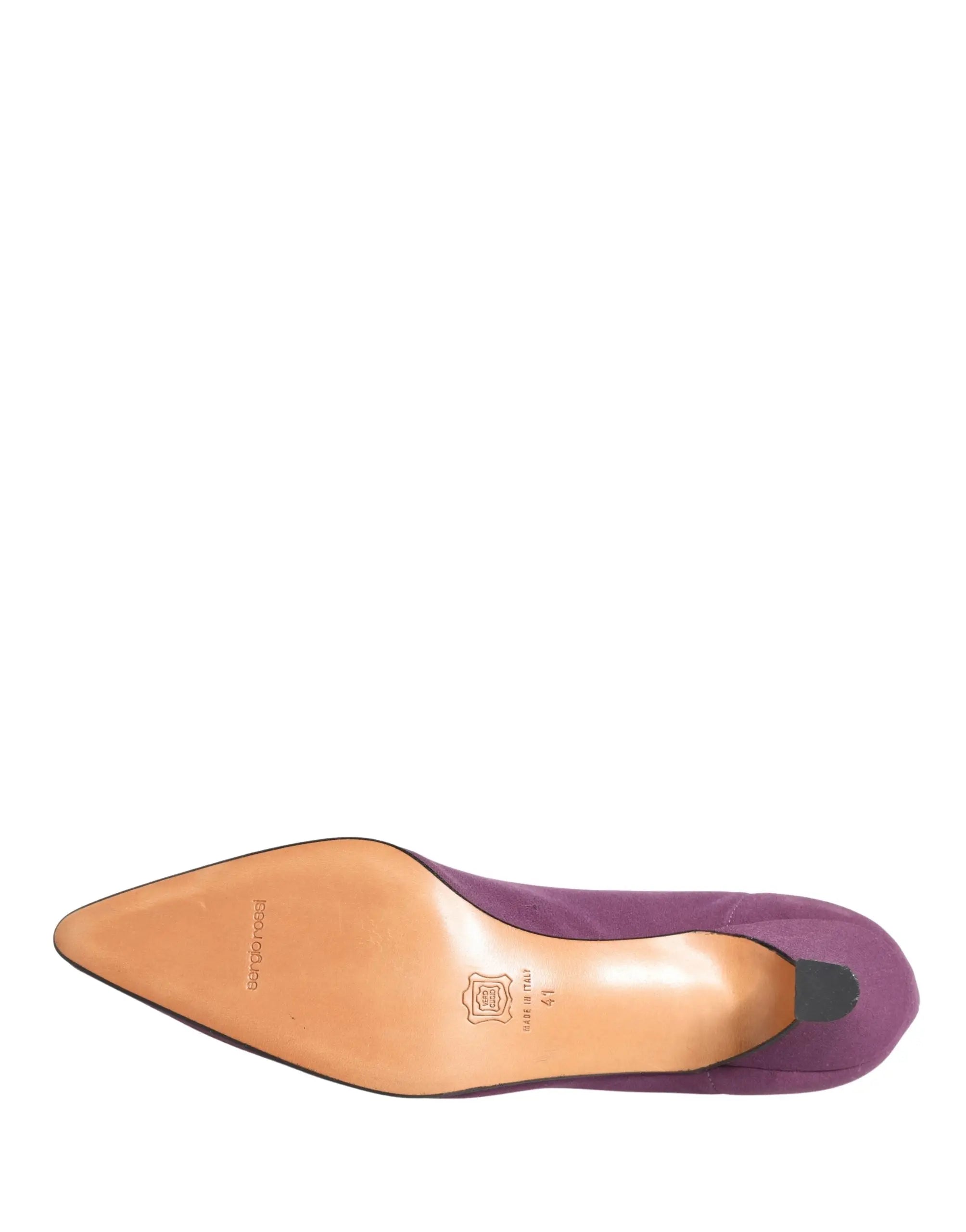 Dolce & gabbana chaussures bottines en daim violet avec talon haut et intérieur en cuir tan