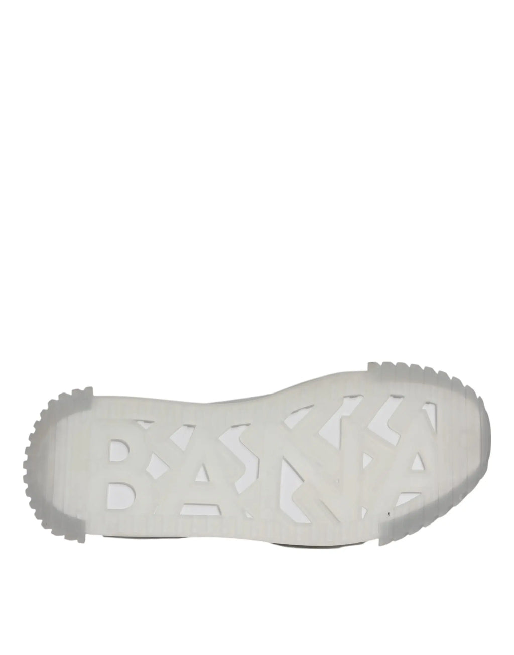 Semelle extérieure blanche en caoutchouc avec motif géométrique et bord texturé pour chaussures dolce & gabbana nylon noir argent