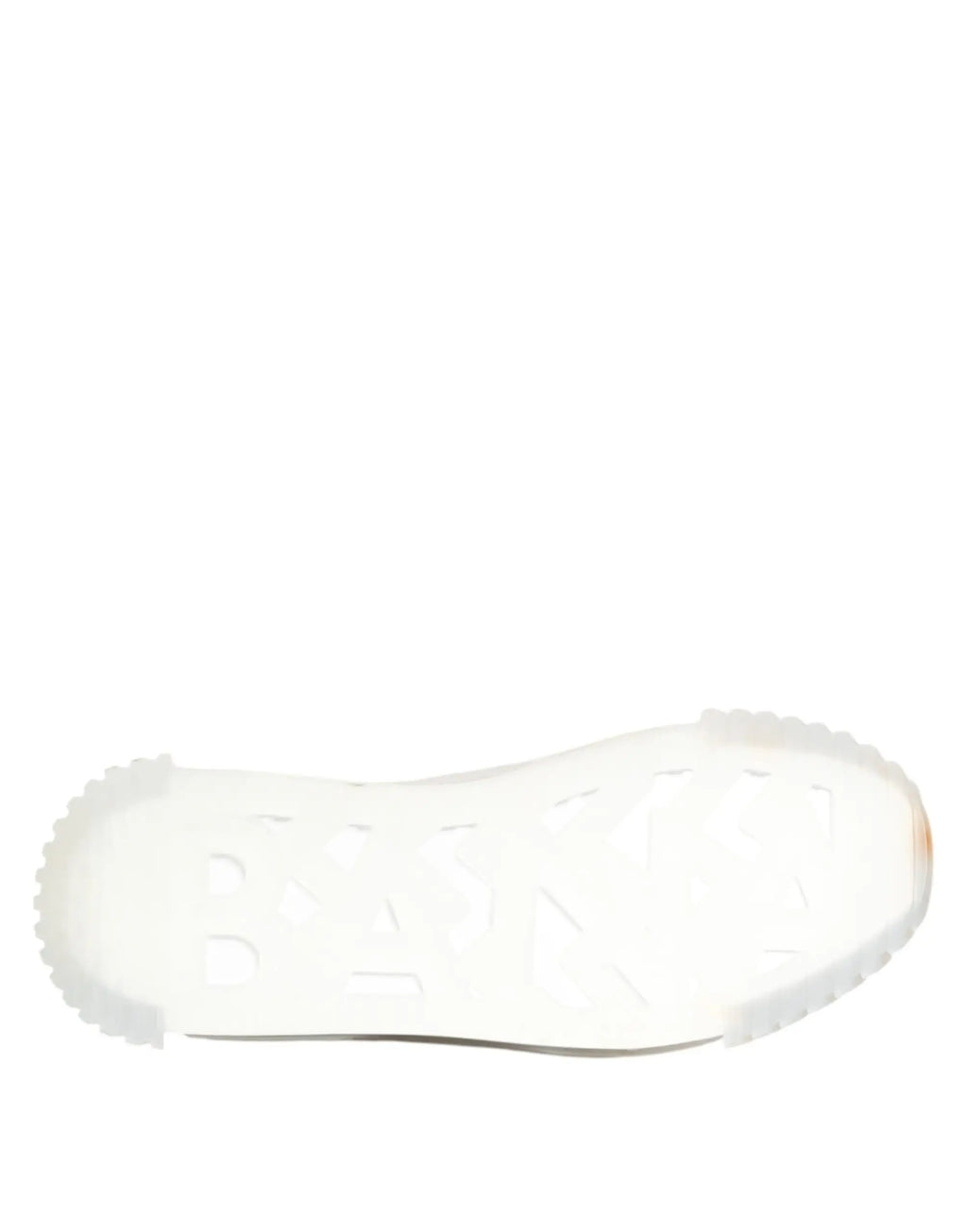 Semelle en caoutchouc blanche texturée et perforée avec bords légèrement surélevés des baskets nylon noir et argent dolce gabbana ns1 basse