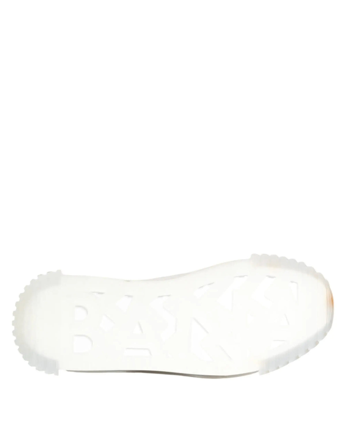 Semelle en caoutchouc blanche texturée et perforée avec bords légèrement surélevés des baskets nylon noir et argent dolce gabbana ns1 basse