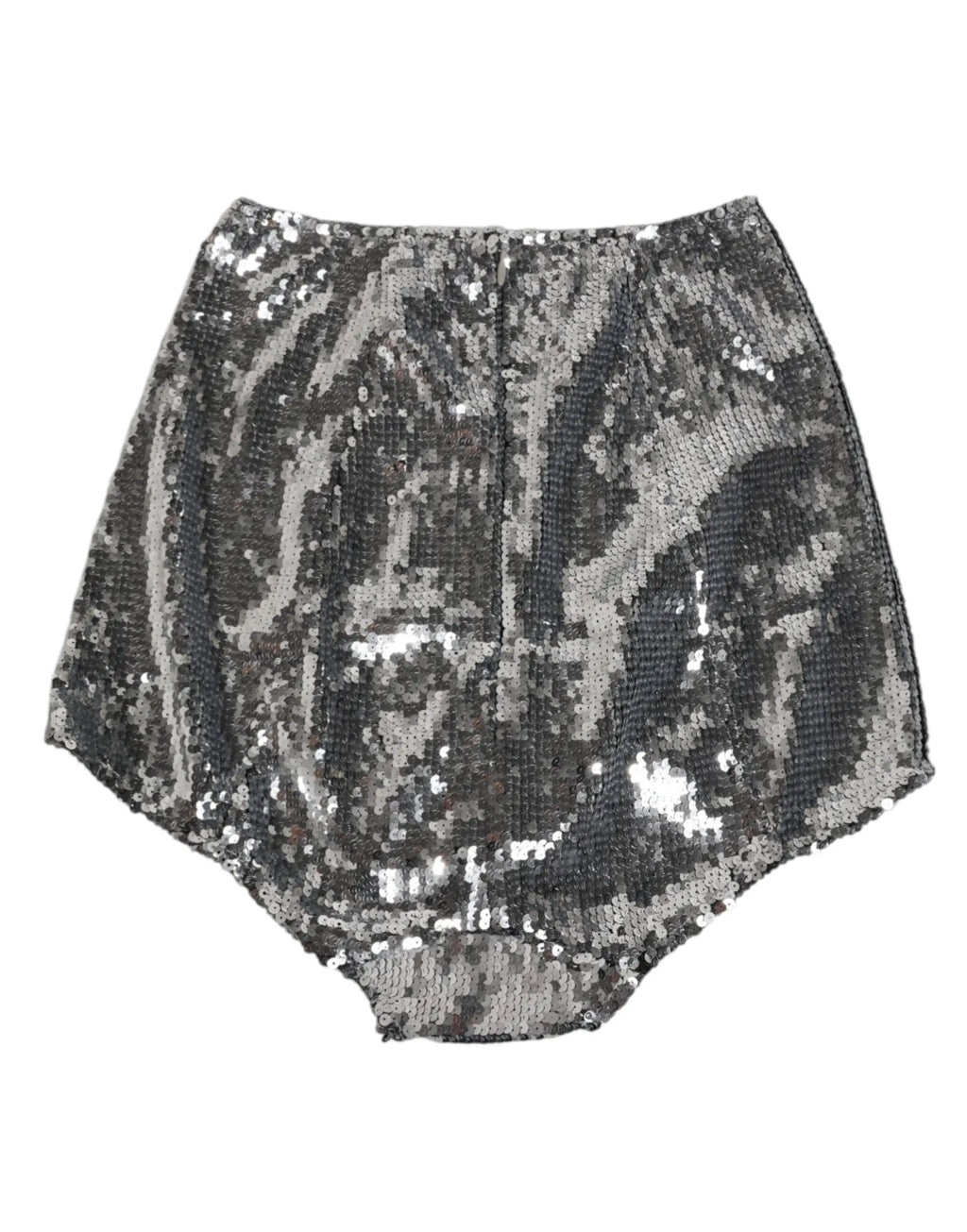 Dolce & gabbana silver nylon sequined slip girdle panty underwear with high waisted shimmering textured shorts