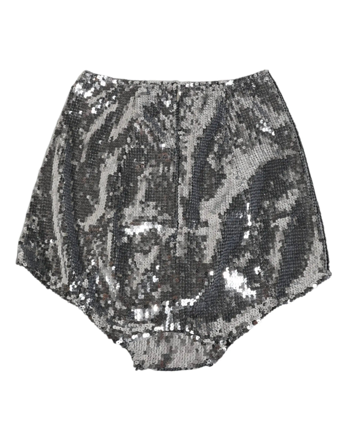 Dolce & gabbana silver nylon sequined slip girdle panty underwear with high waisted shimmering textured shorts
