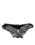 Dolce & gabbana argenté polyester stretch top avec finitions brillantes et doublure intérieure noire