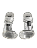 Sandales à talons hauts dolce & gabbana en métal argenté avec brides croisées et design minimaliste élégant