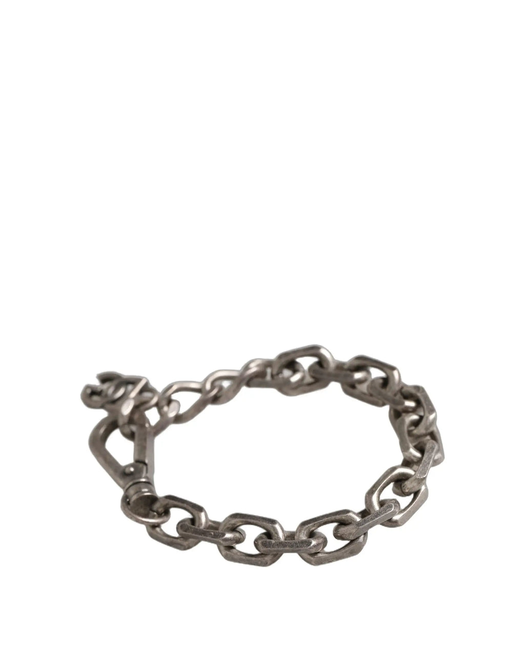 Bracelet dolce & gabbana argenté avec maillons larges, finition mate et fermoir solide en métal argenté