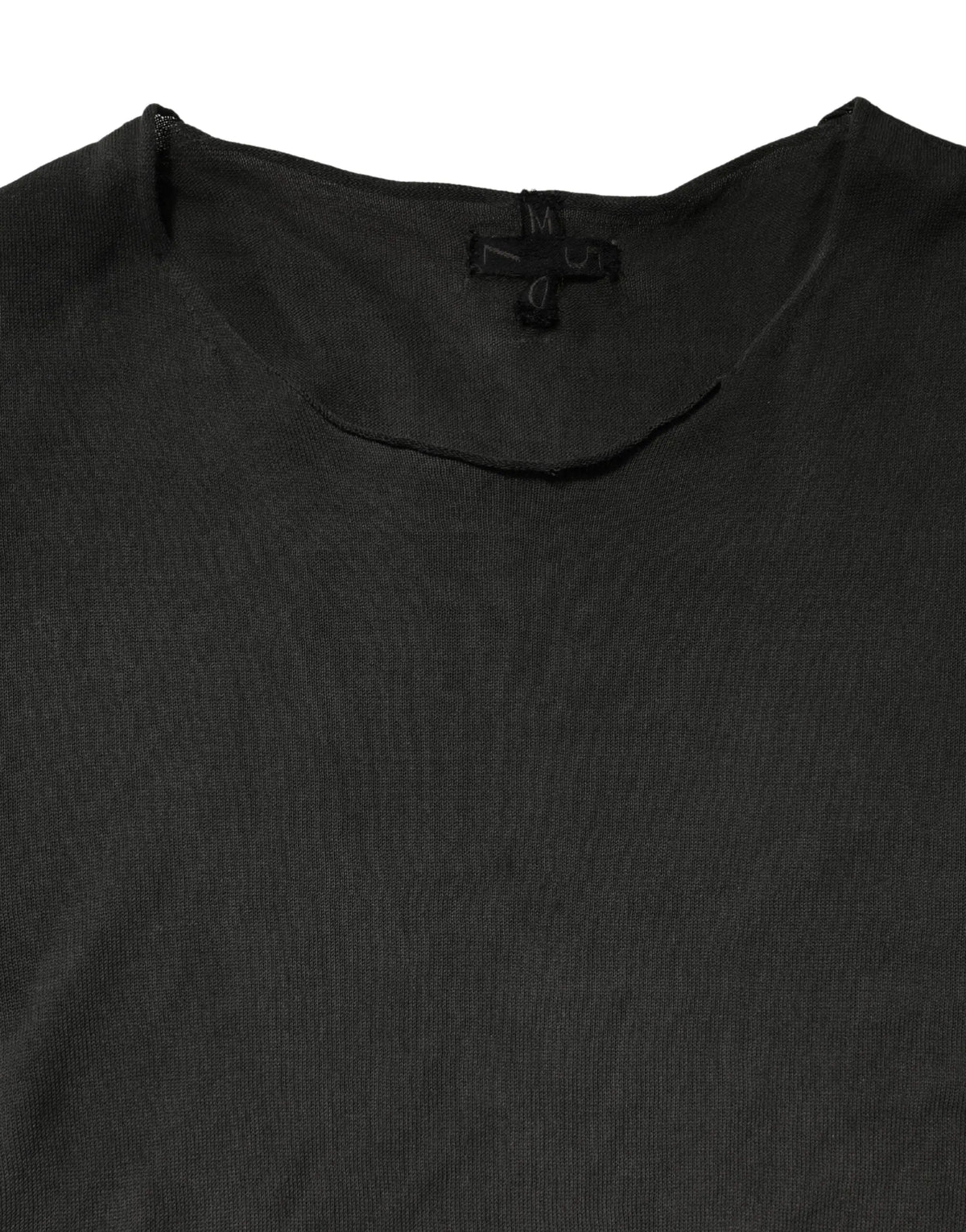 Sweatshirt dolce & gabbana en coton noir avec col rond texturé et petite étiquette noire au niveau du col