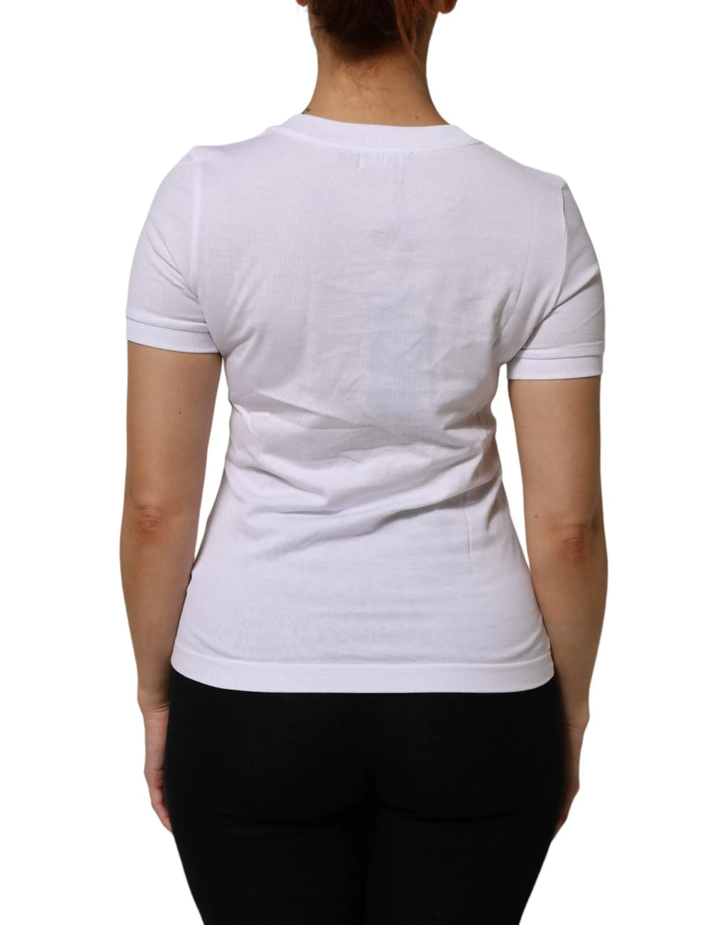 T-shirt blanc dolce & gabbana en coton avec col rond simple et manches courtes