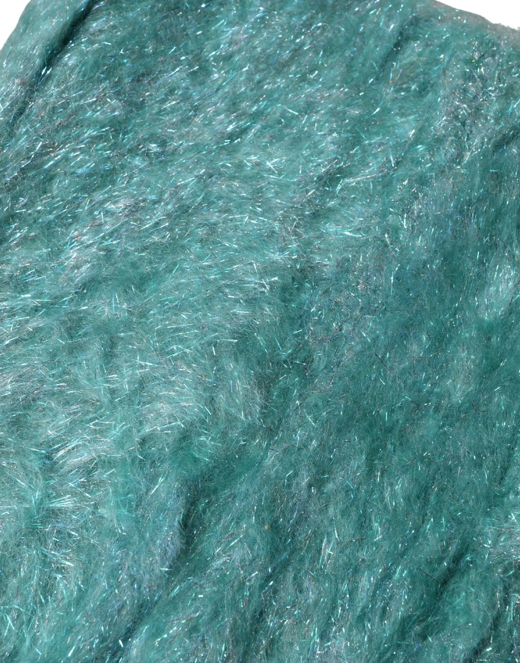 Une étole dolce & gabbana en mohair laine tricotée teal avec texture douce et fils scintillants 62cm x 32,5cm