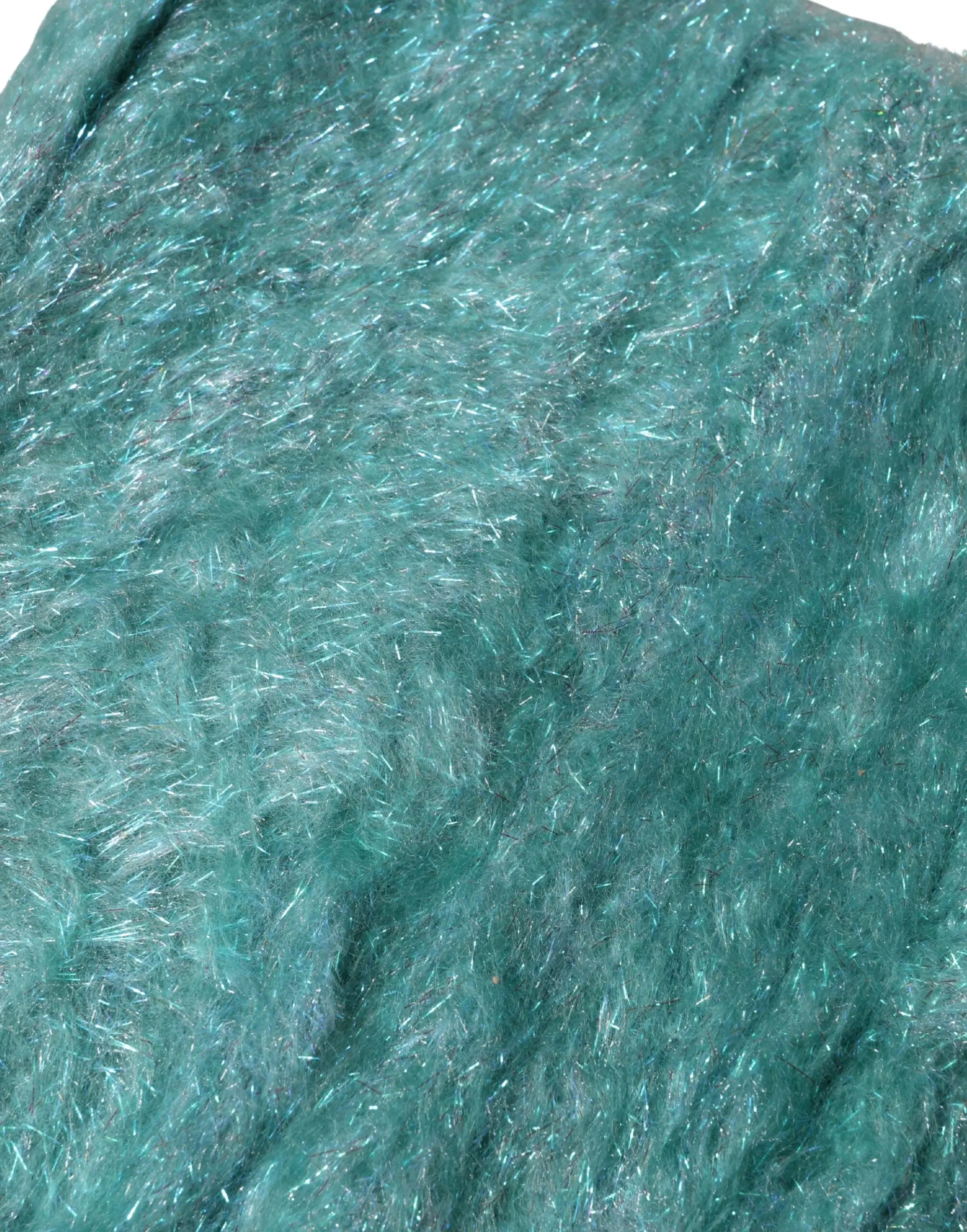 Une étole dolce & gabbana en mohair laine tricotée teal avec texture douce et fils scintillants 62cm x 32,5cm