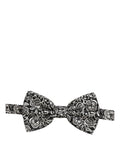 Dolce & gabbana papillon noir et blanc en soie avec motif floral noir et blanc et design paisley complexe