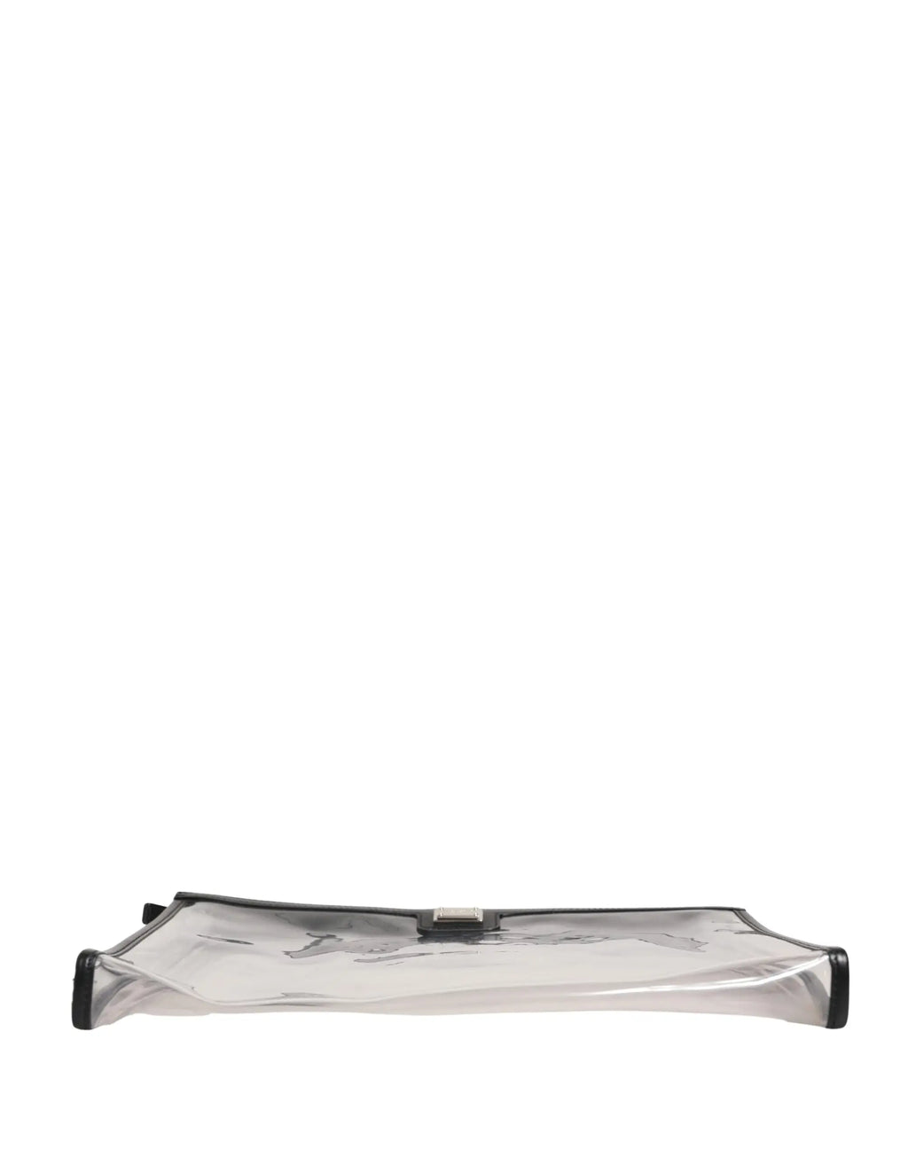 Clutch transparent en pvc dolce & gabbana avec bordure noire et fermoir rectangulaire argenté