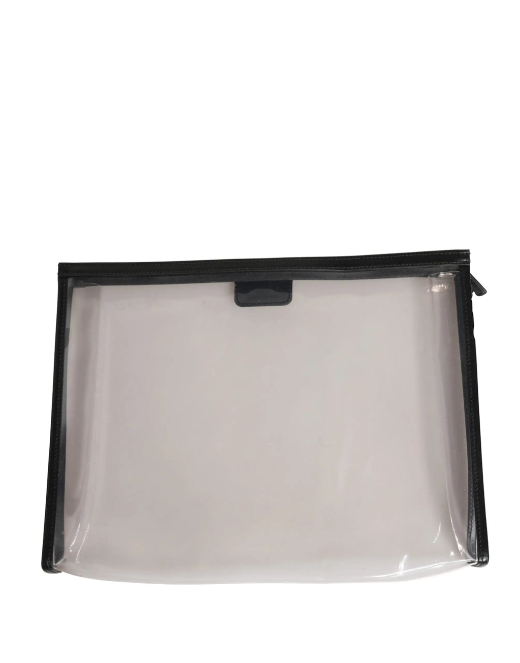 Clutch transparent en pvc dolce & gabbana avec pochette zippée noire et plaque logo de marque