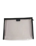 Clutch transparent en pvc dolce & gabbana avec pochette zippée noire et plaque logo de marque