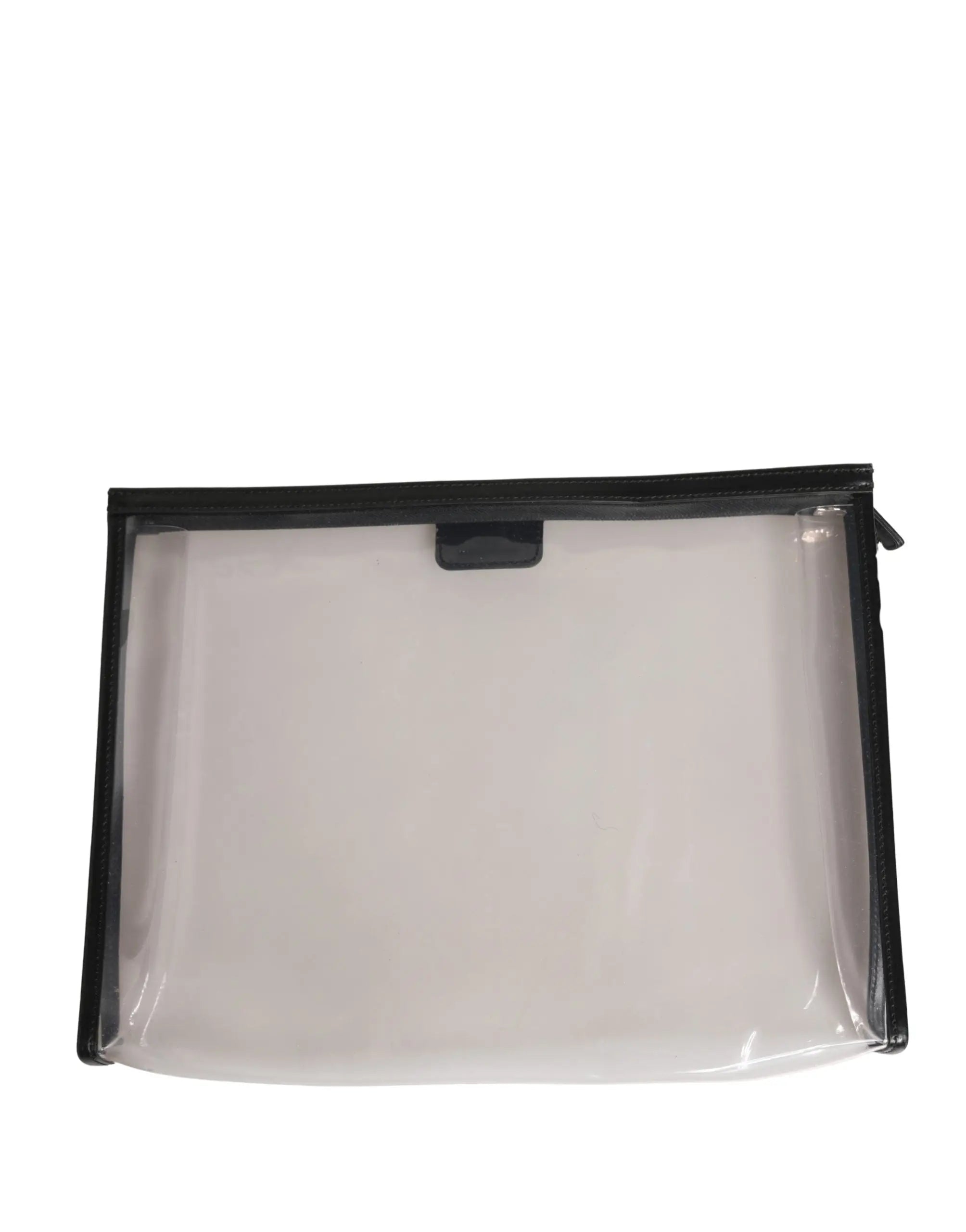 Clutch transparent en pvc dolce & gabbana avec pochette zippée noire et plaque logo de marque