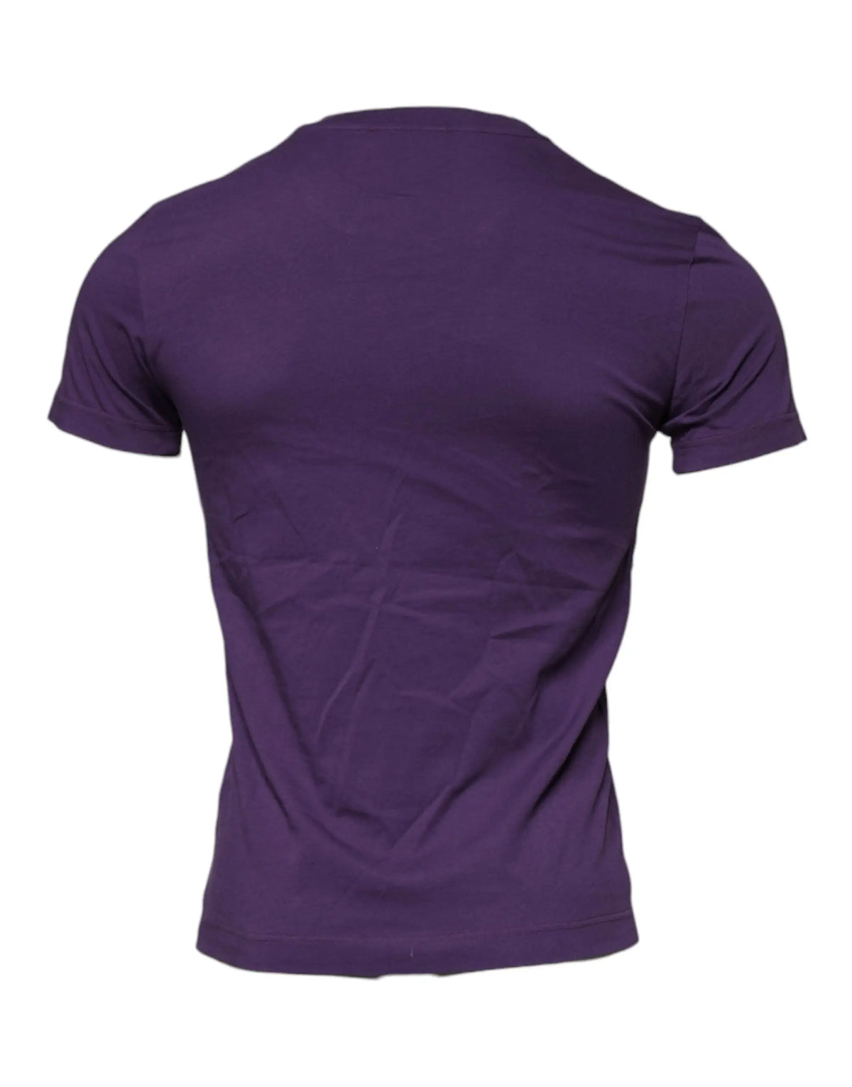 T-shirt violet dolce & gabbana en coton à col rond et manches courtes avec tissu lisse