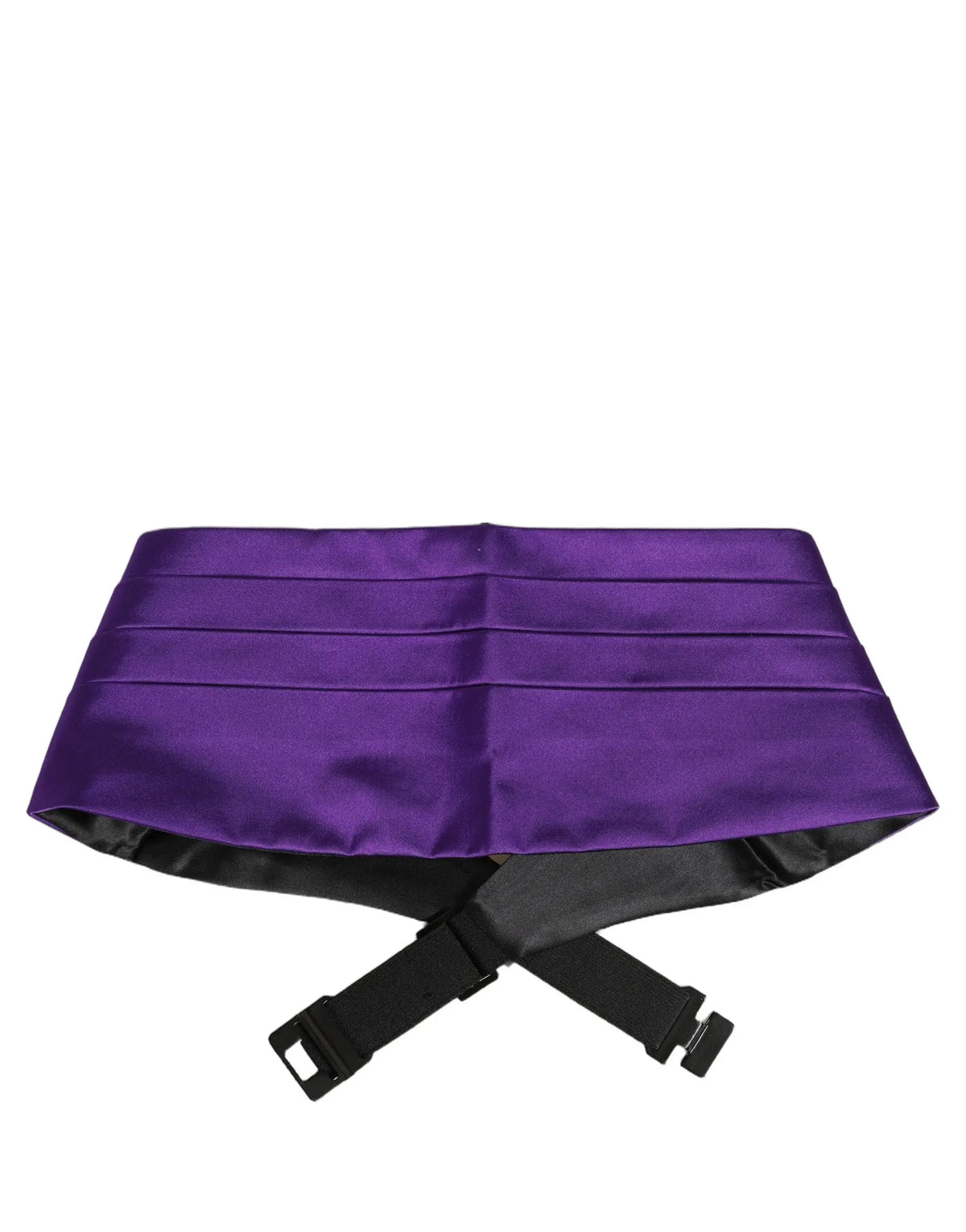 Dolce & gabbana violet en ceinture cummerbund en satin violet avec bretelles ajustables noires en 100% soie