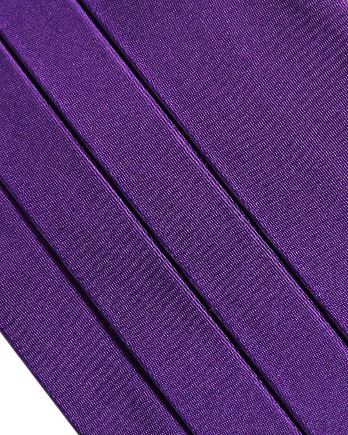 Cummerbund dolce & gabbana violet en soie 100% avec ceinture violette en satin à plis diagonaux subtils