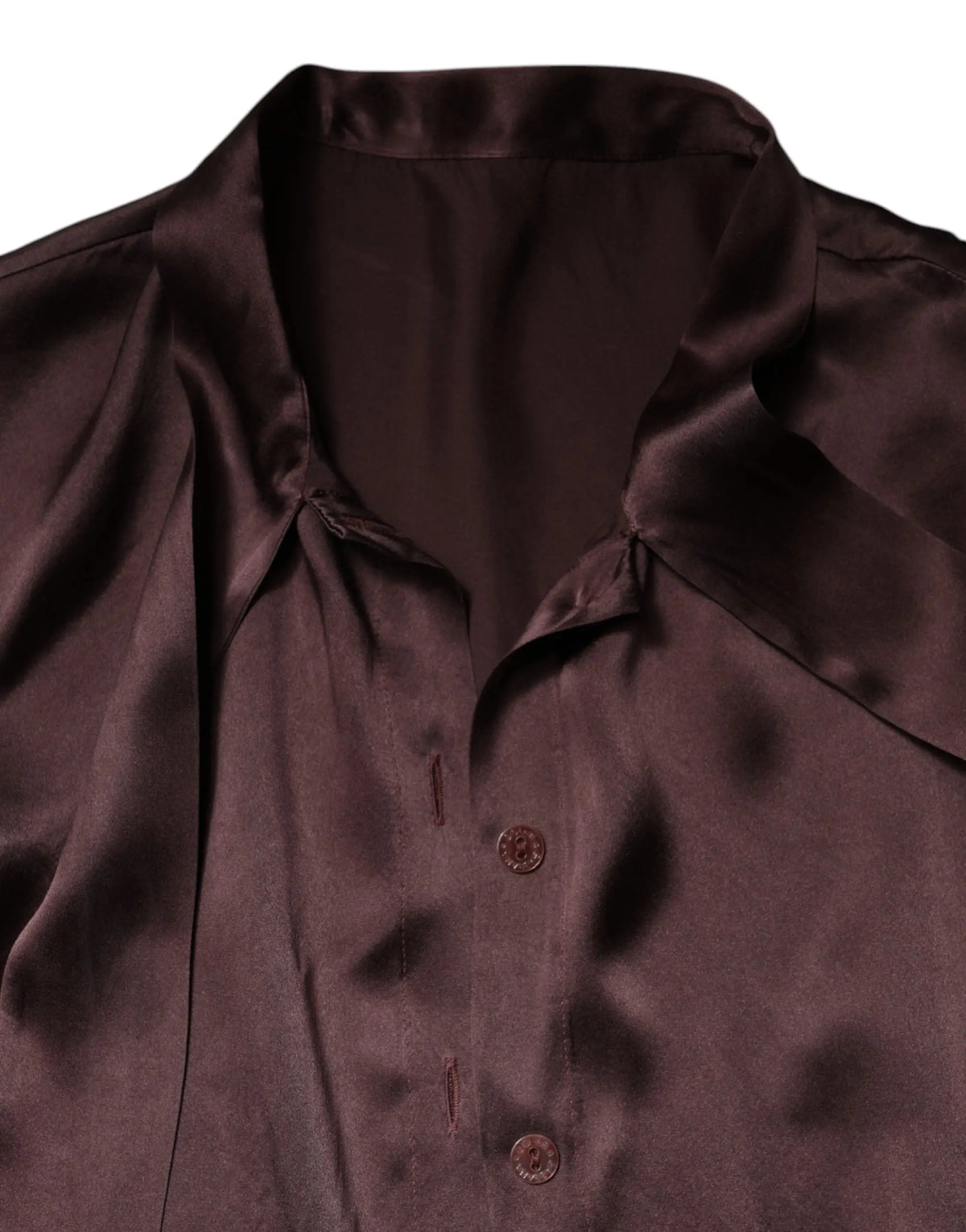 Chemise boutonnée en satin violet foncé dolce gabbana avec boutons assortis et léger brillant