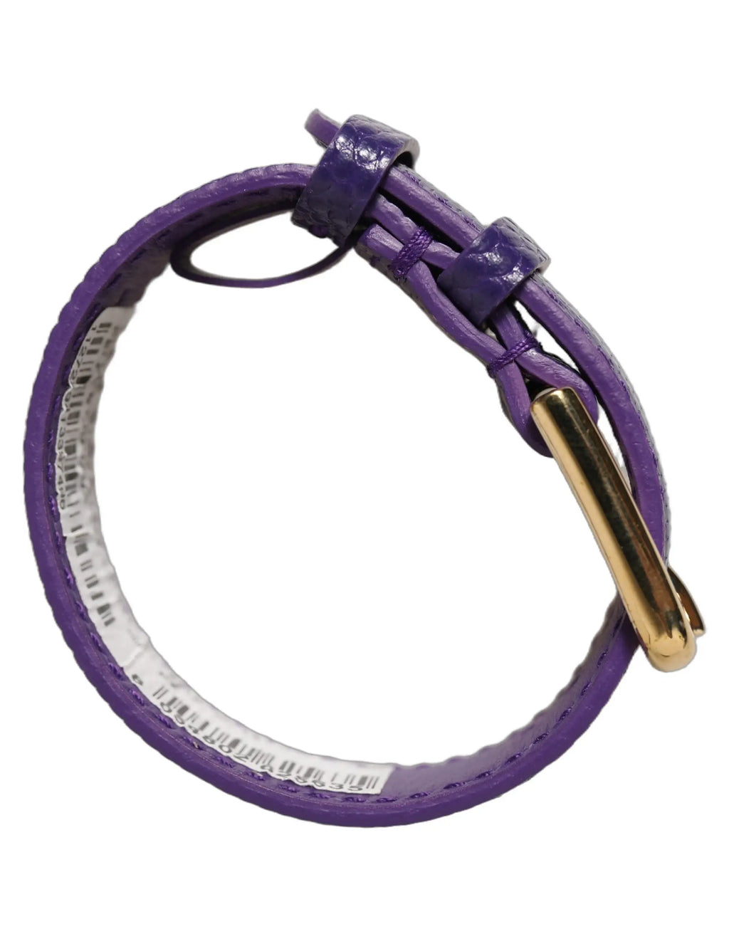 Bracelet en cuir violet dolce & gabbana avec fermeture dorée style ceinture texturée